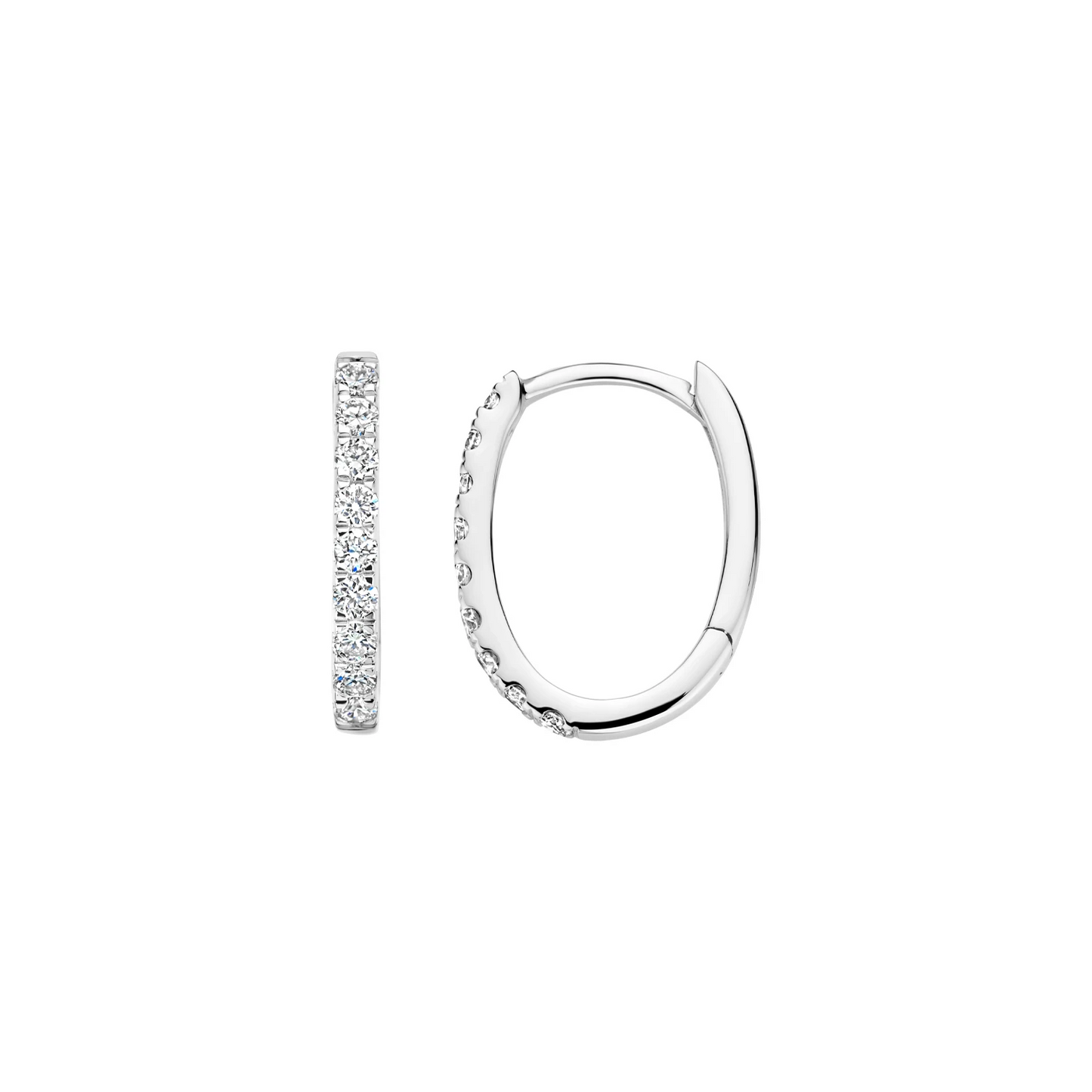 Oorringen Witgoud 14k met lab grown diamant