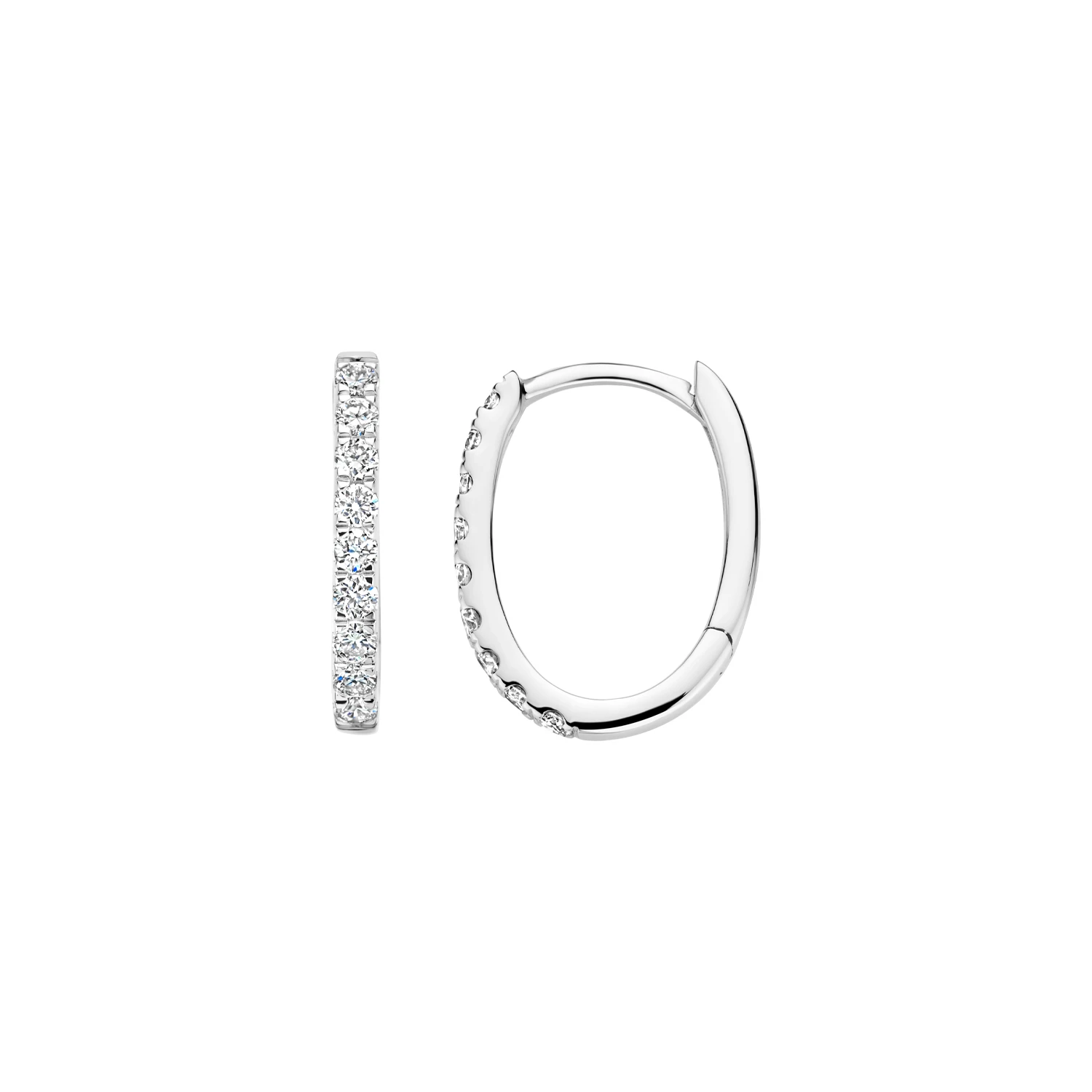 Oorringen Witgoud 14k met lab grown diamant