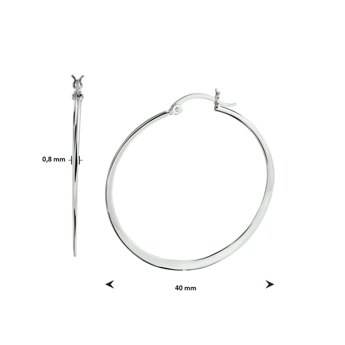 oorringen zilver gerhodineerd