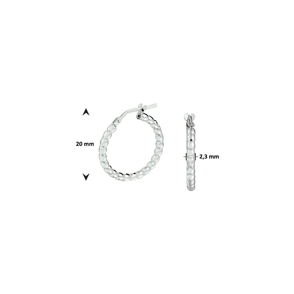 oorringen zilver gerhodineerd