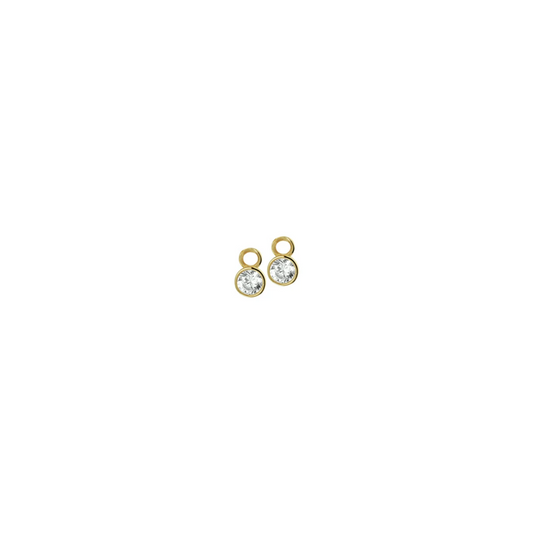 oorringhanger zirkonia 14K geelgoud