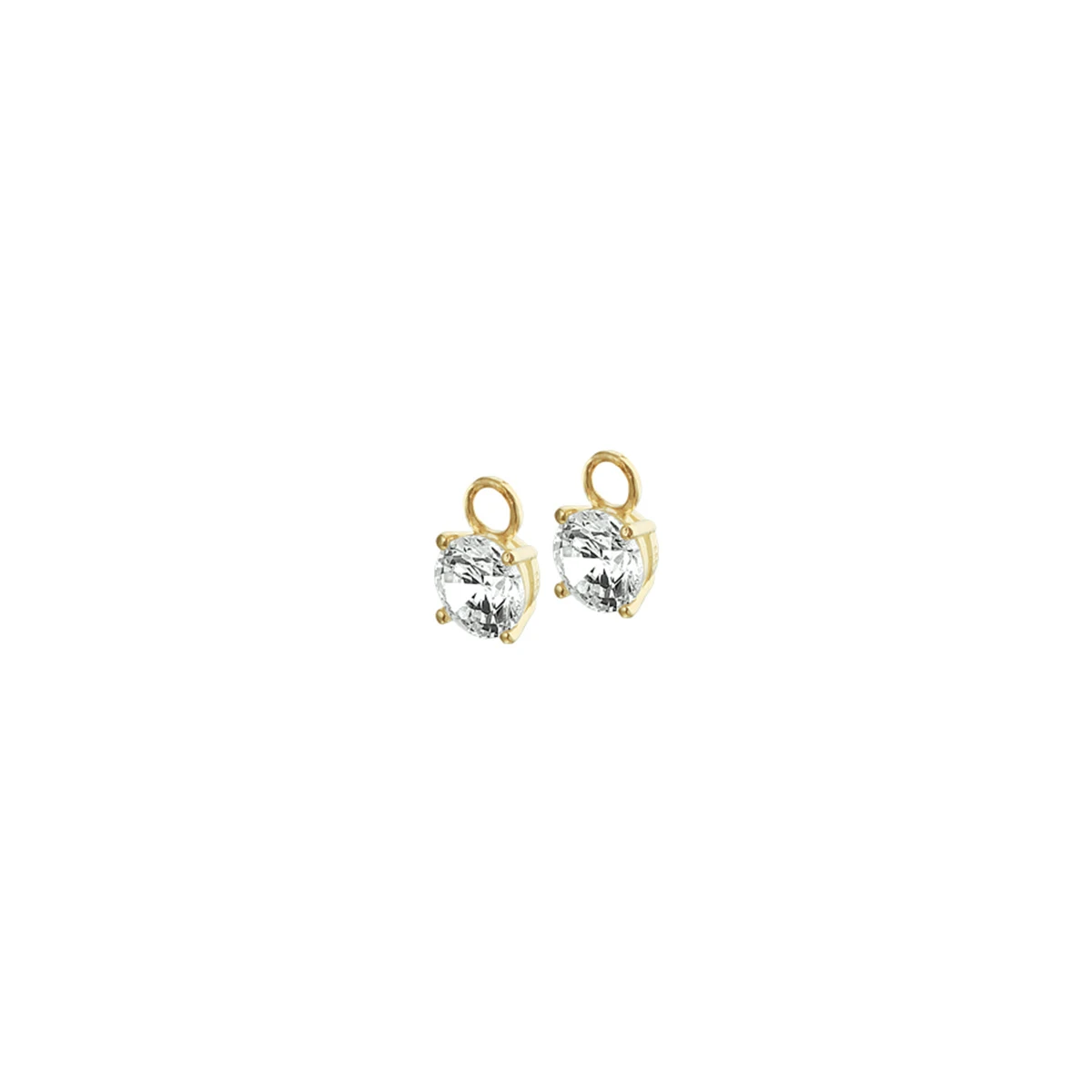 oorringhanger zirkonia 14K geelgoud