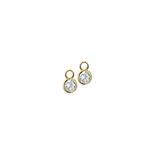 oorringhanger zirkonia 14K geelgoud