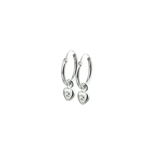 oorringhangers hart strass zilver gerhodineerd