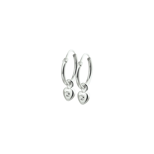 oorringhangers hart strass zilver wit