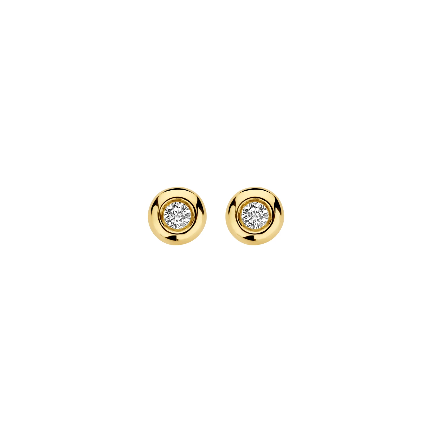Oorstekers Geelgoud 14k met lab grown diamant