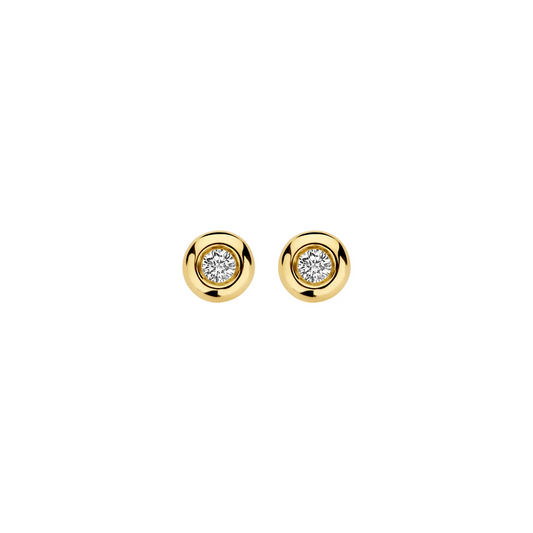 Oorstekers Geelgoud 14k met lab grown diamant