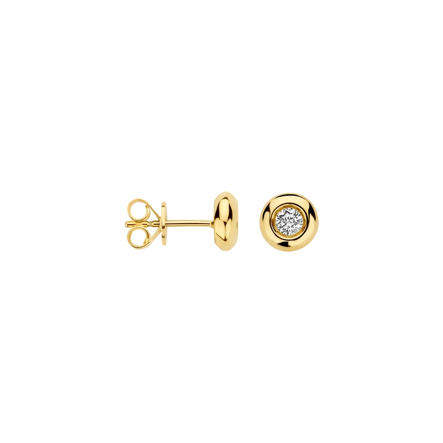 Oorstekers Geelgoud 14k met lab grown diamant
