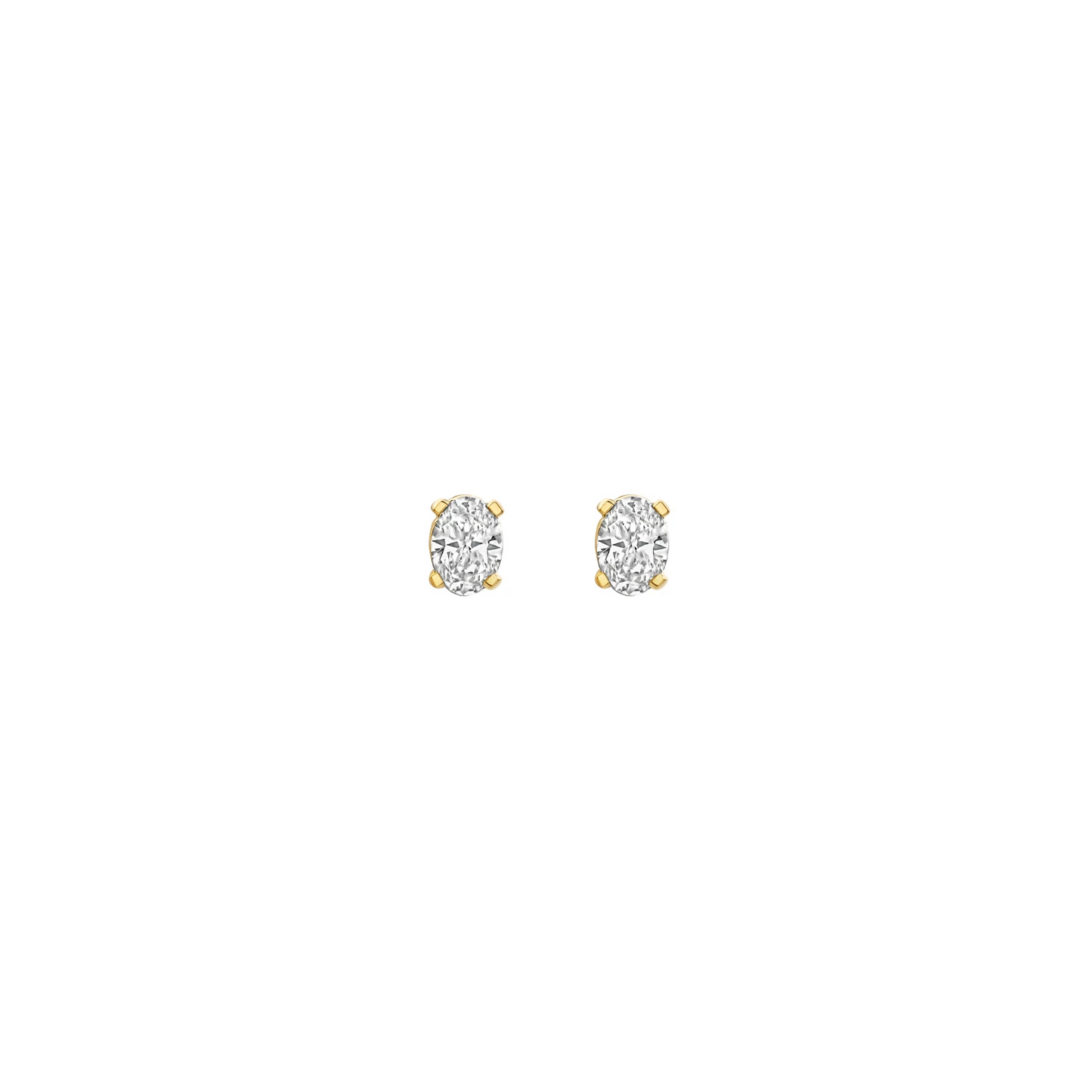 Oorstekers Geelgoud (14k) met Lab grown Diamant