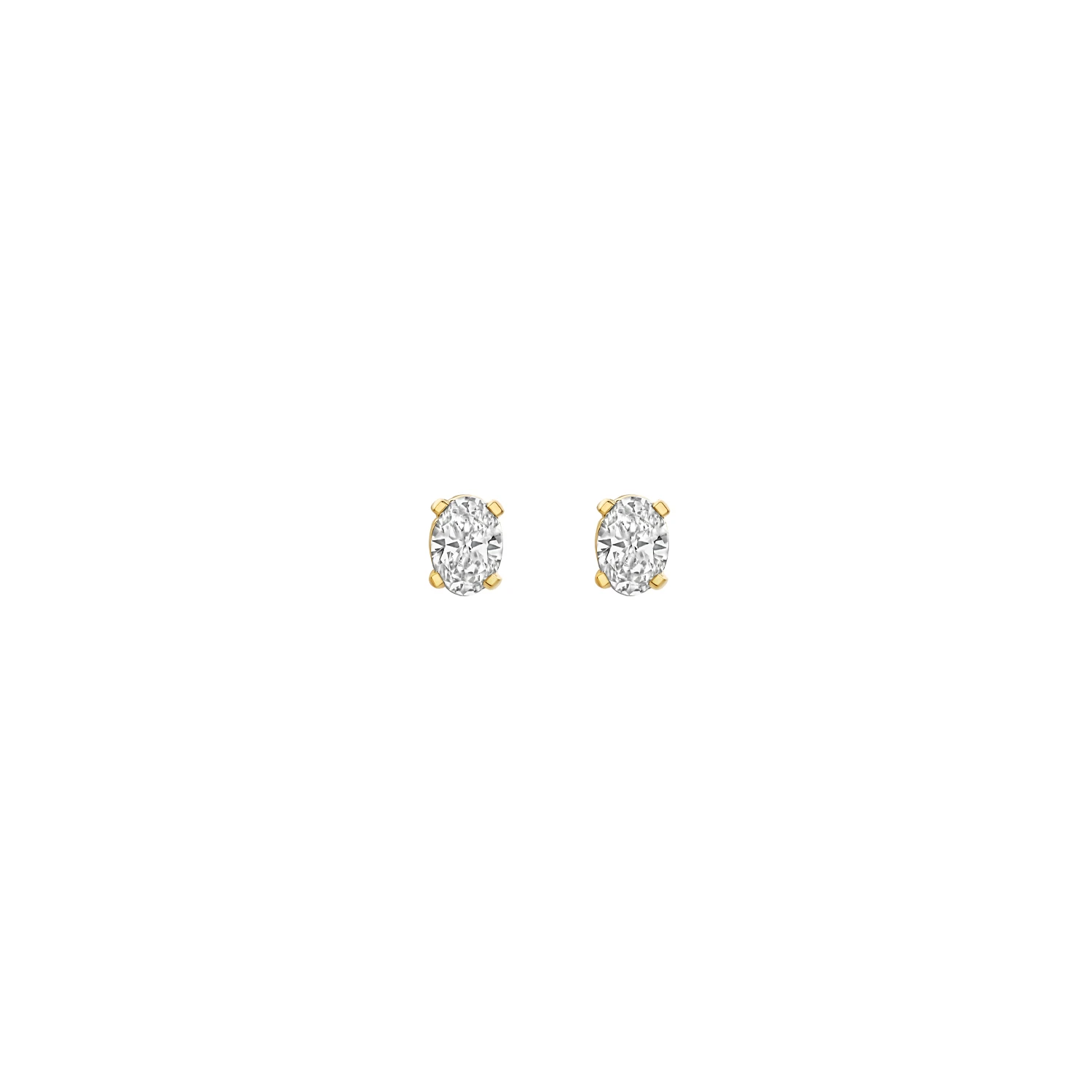 Oorstekers Geelgoud (14k) met Lab grown Diamant