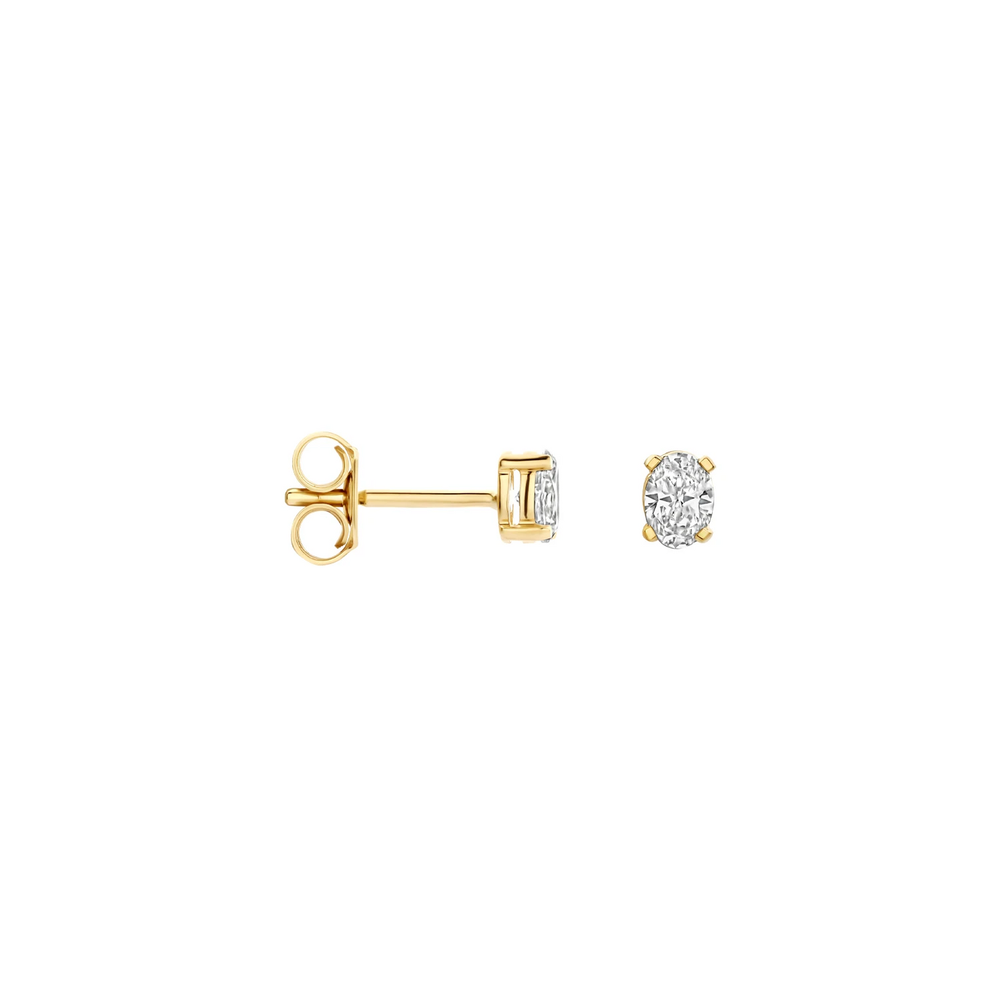 Oorstekers Geelgoud (14k) met Lab grown Diamant