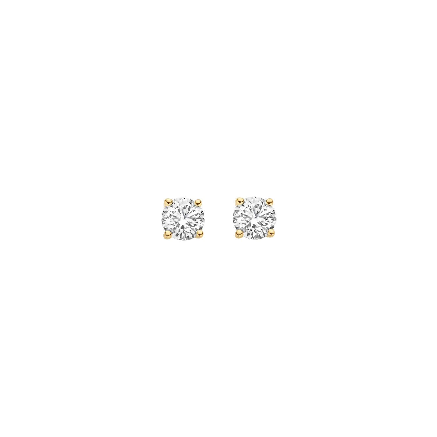 Oorstekers Geelgoud 14k met lab grown diamant