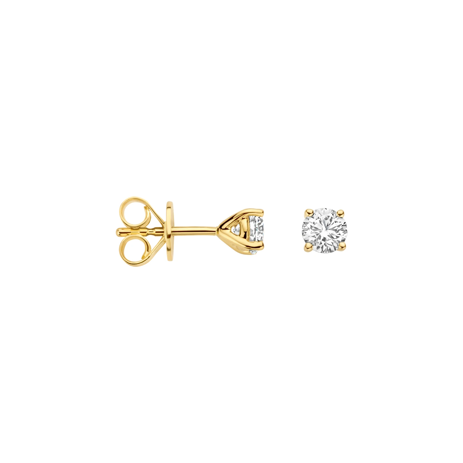 Oorstekers Geelgoud 14k met lab grown diamant