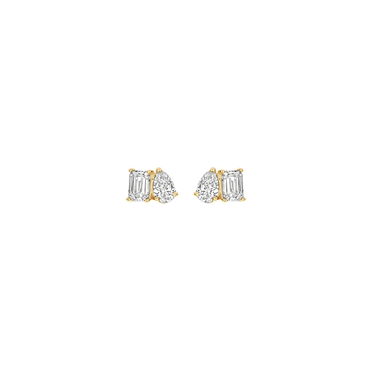 Oorstekers Geelgoud (14k) met Lab grown Diamant
