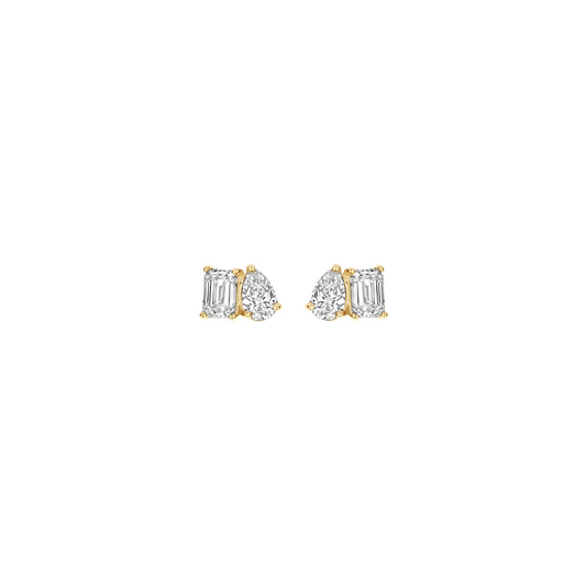Oorstekers Geelgoud (14k) met Lab grown Diamant
