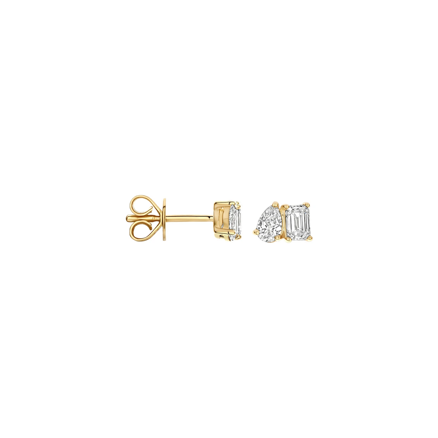 Oorstekers Geelgoud (14k) met Lab grown Diamant