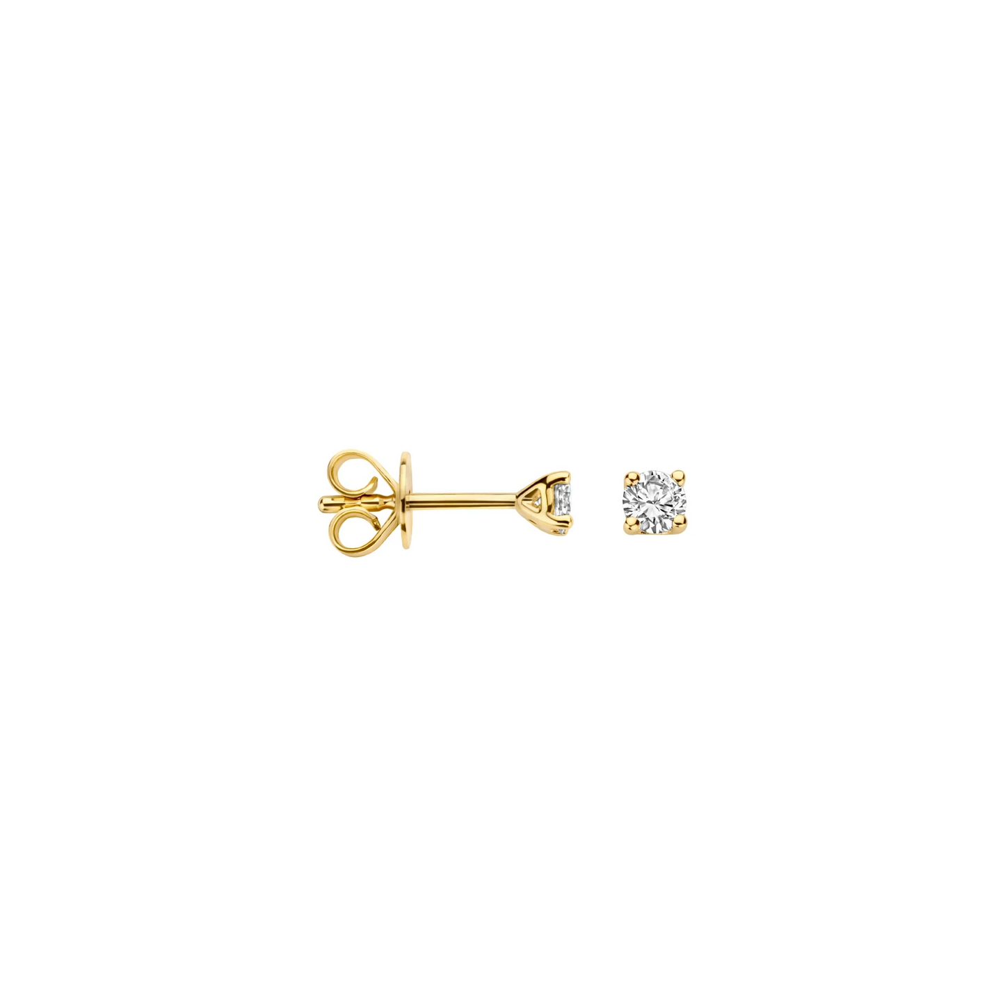 Oorstekers Geelgoud 14k met lab grown diamant