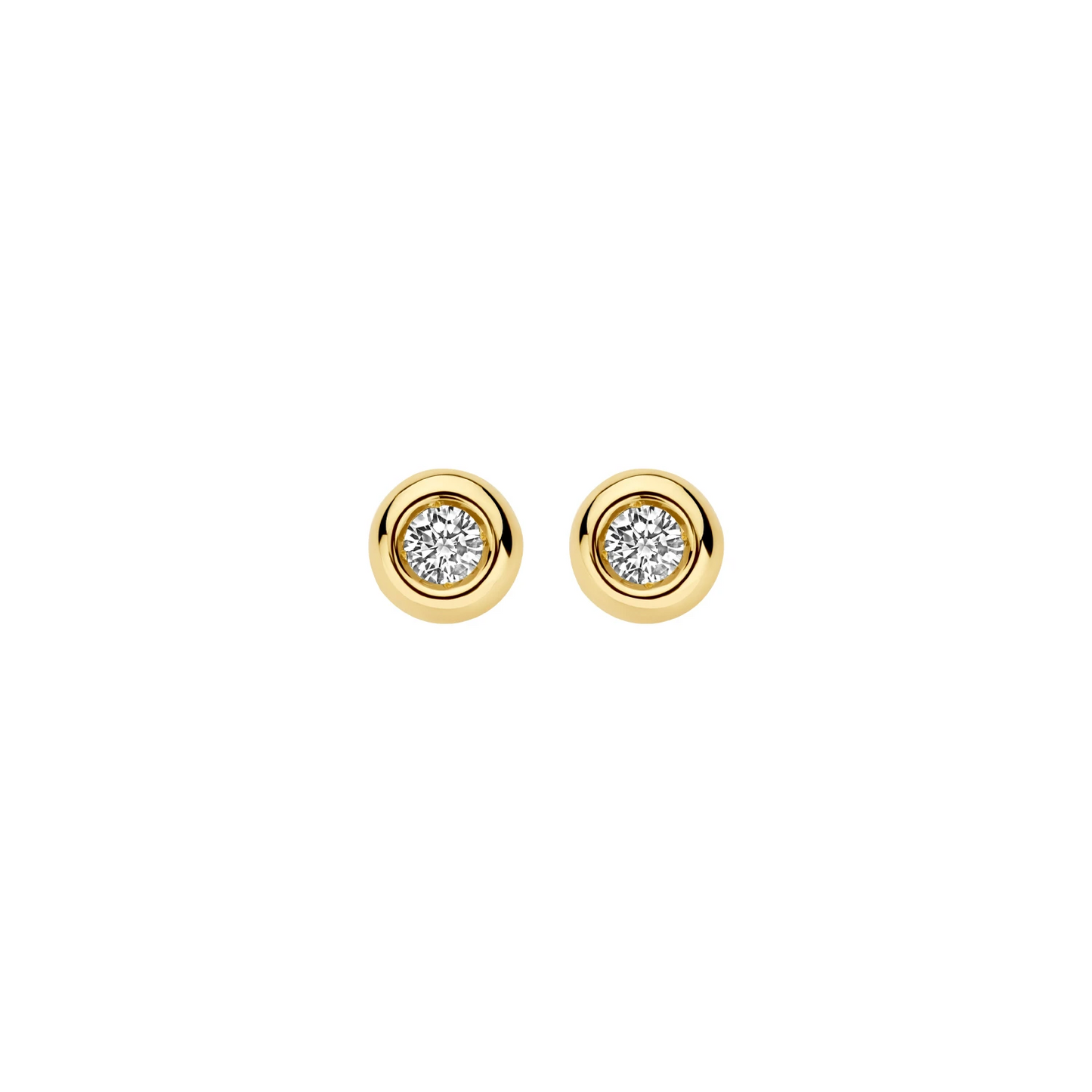Oorstekers Geelgoud 14k met lab grown diamant