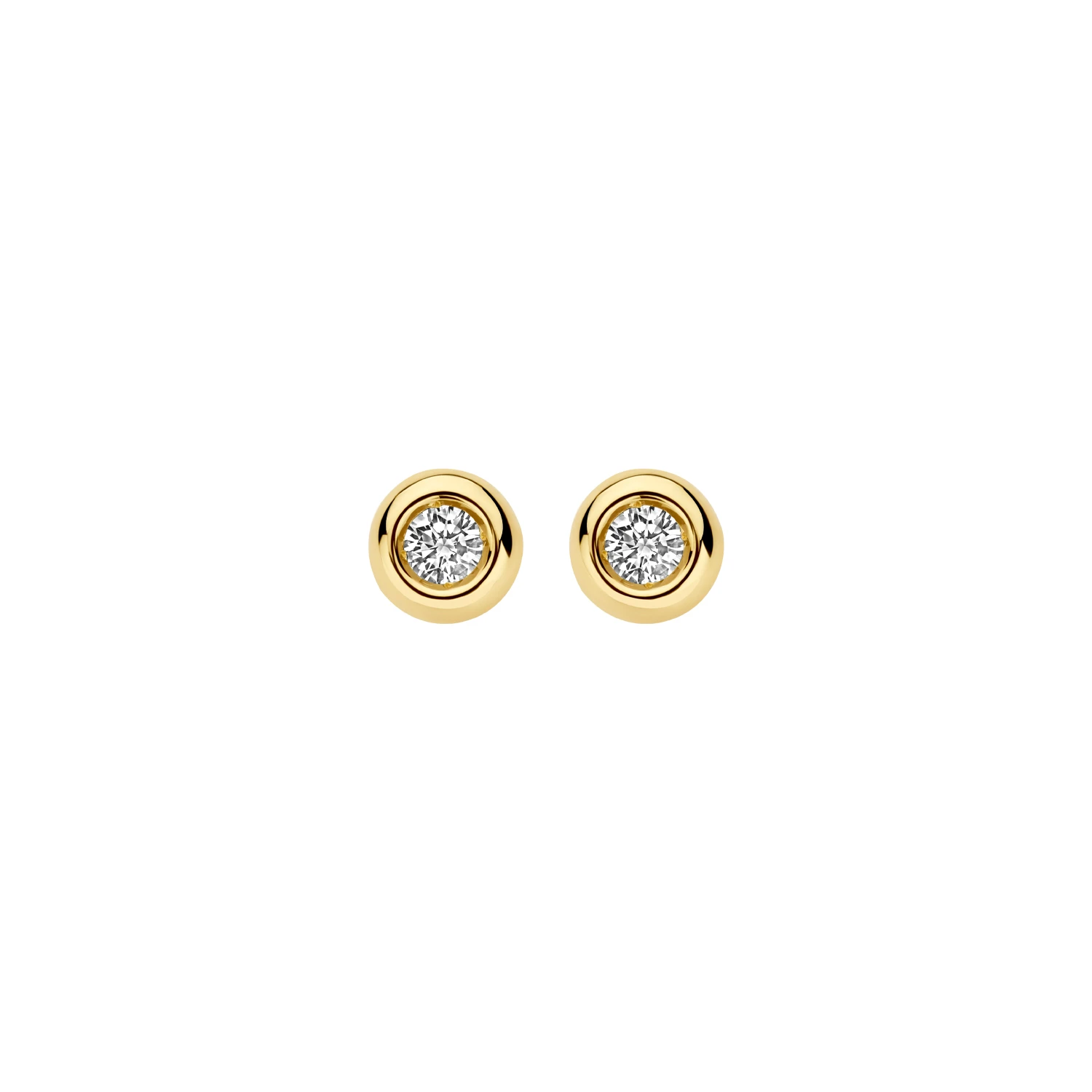 Oorstekers Geelgoud 14k met lab grown diamant