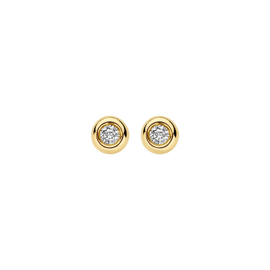Oorstekers Geelgoud 14k met lab grown diamant