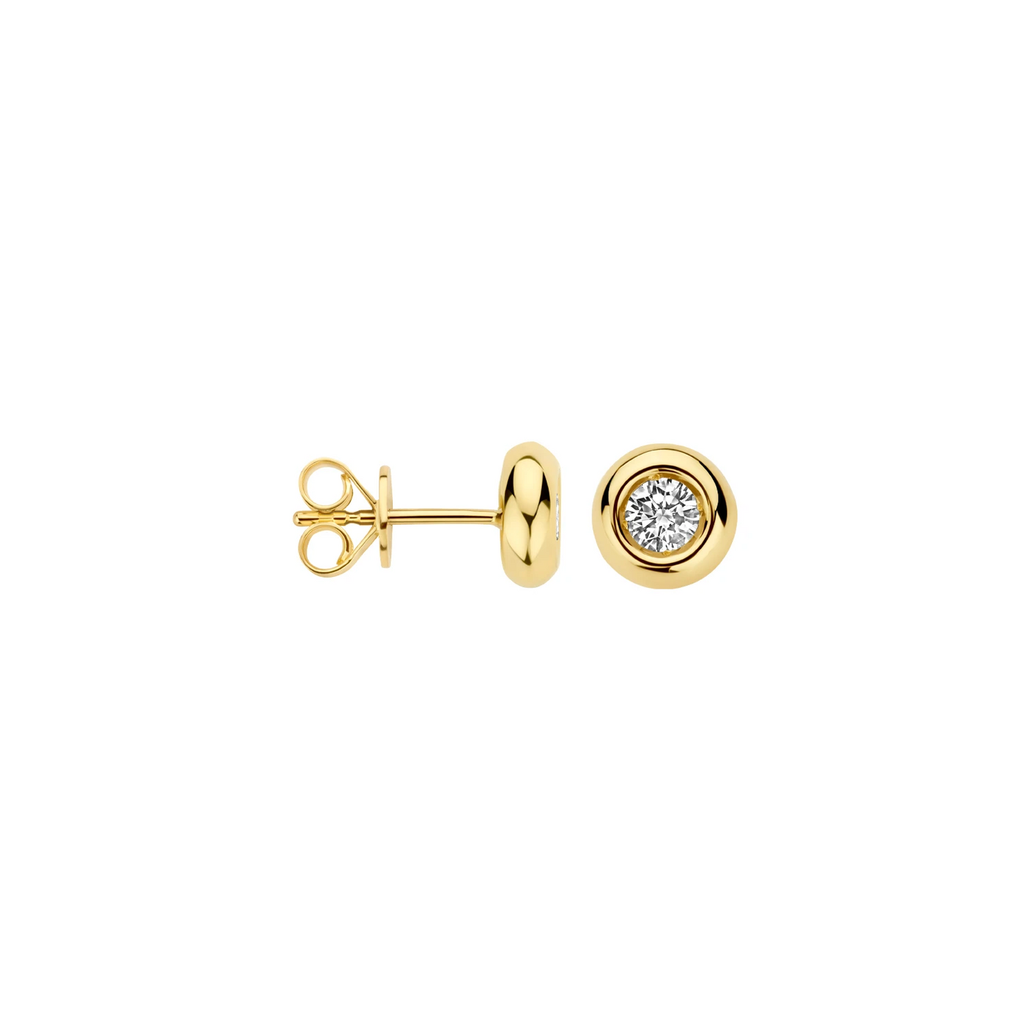 Oorstekers Geelgoud 14k met lab grown diamant
