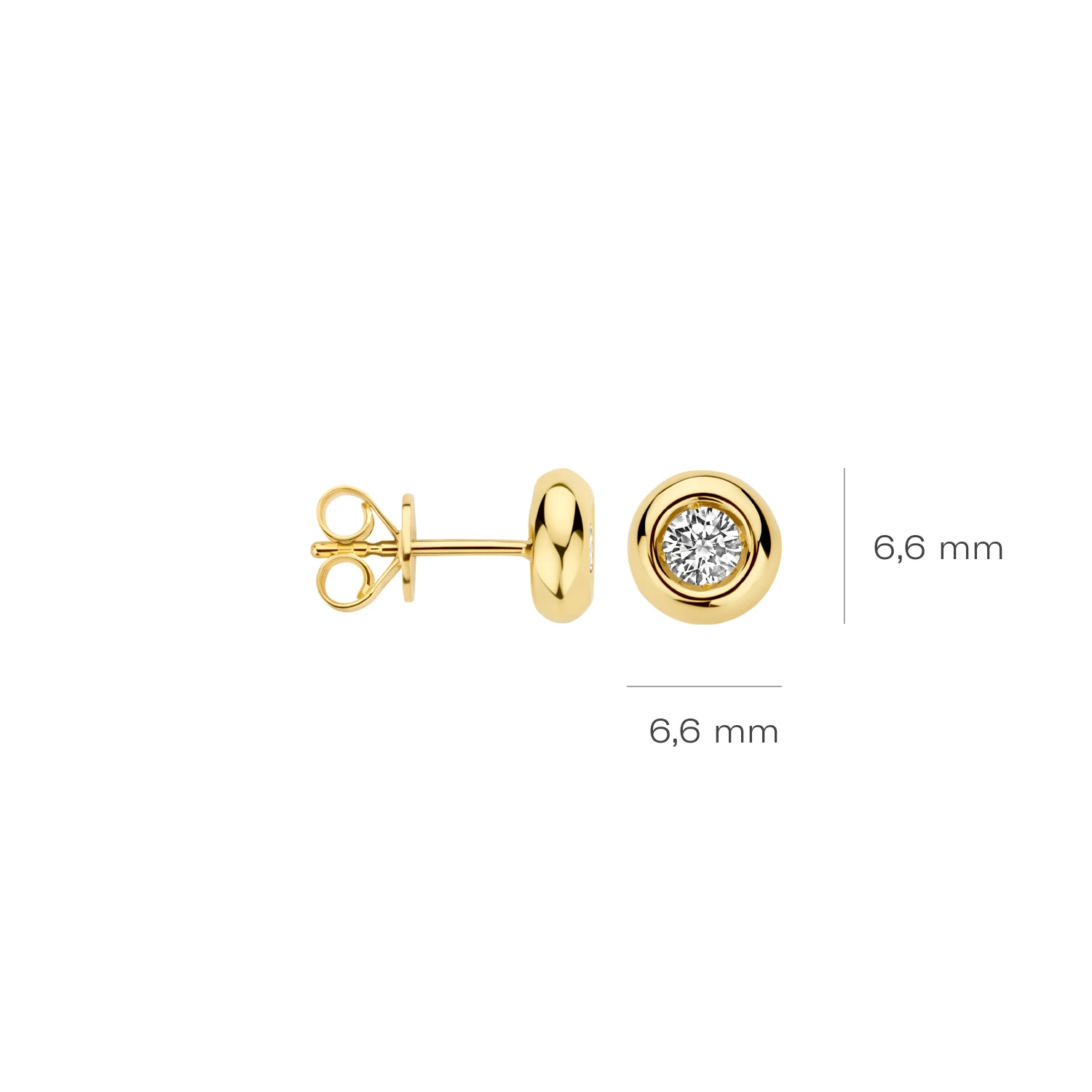 Oorstekers Geelgoud 14k met lab grown diamant