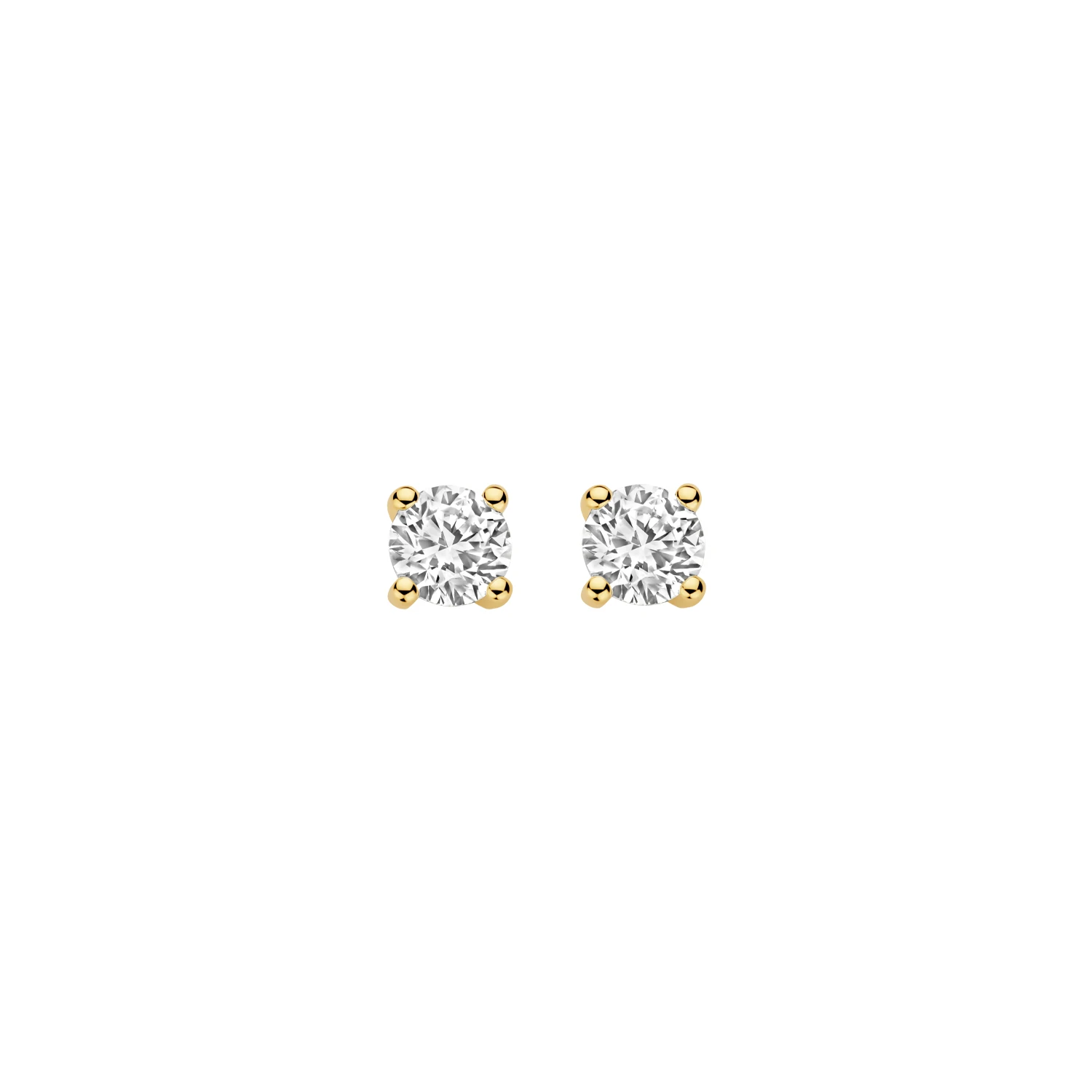 Oorstekers Geelgoud 14k met lab grown diamant