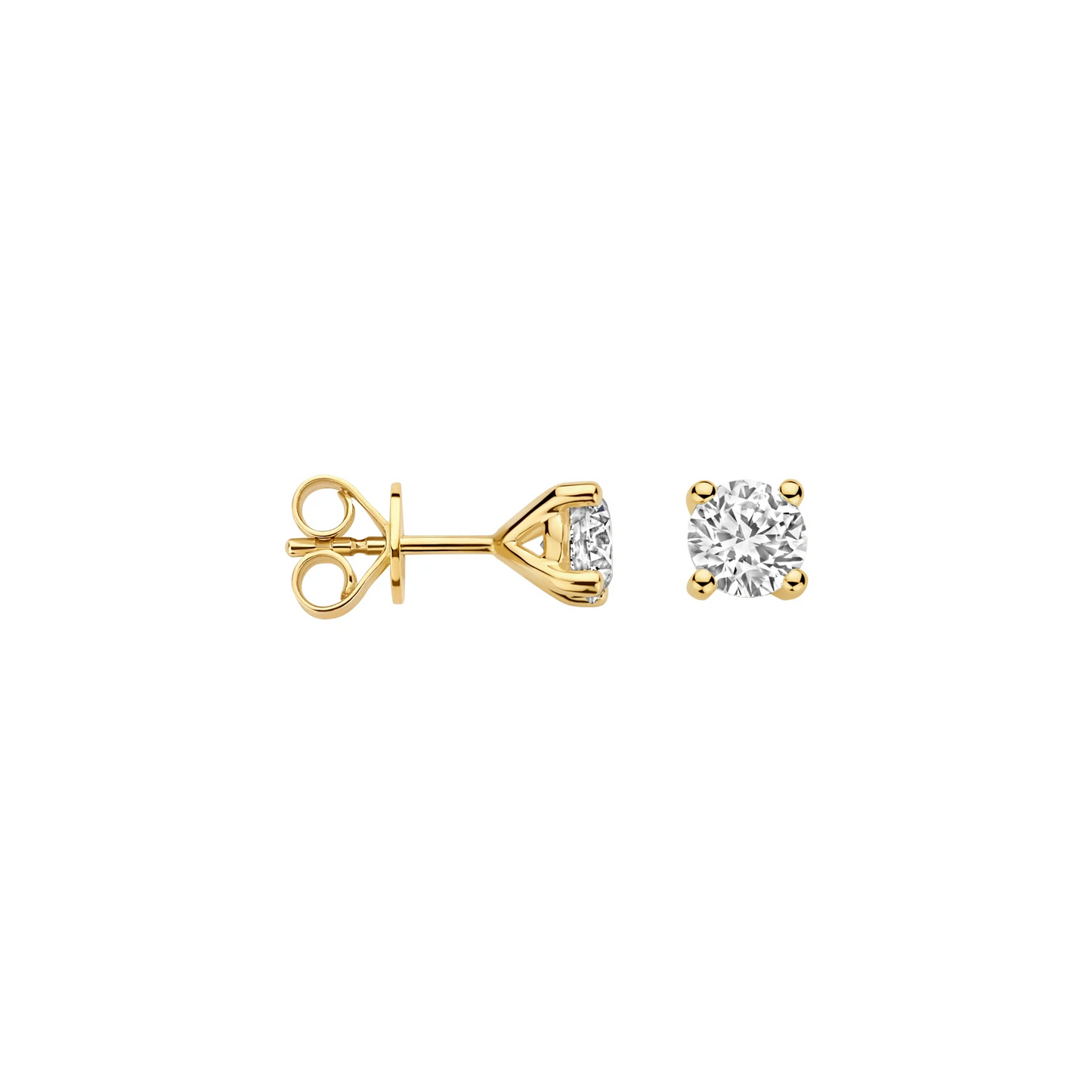 Oorstekers Geelgoud 14k met lab grown diamant