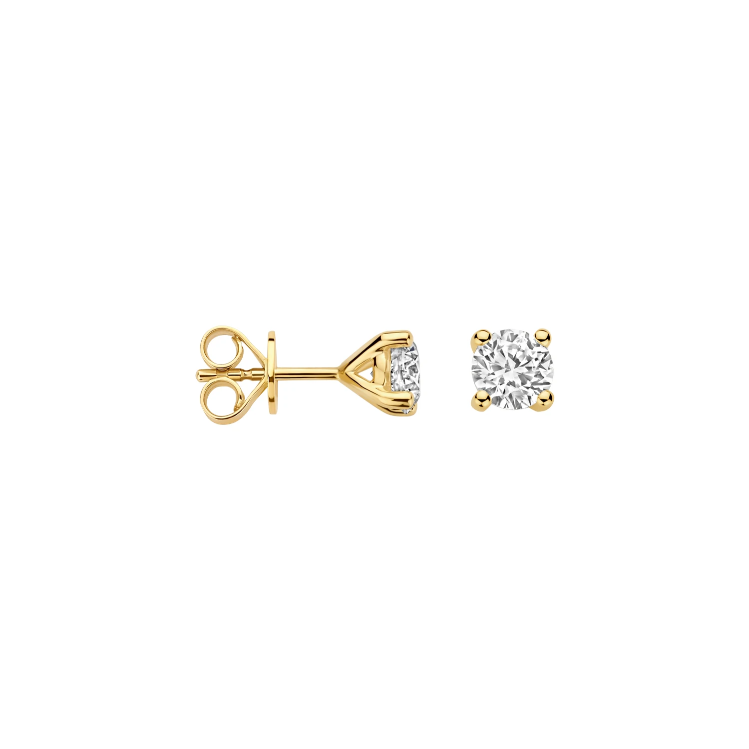 Oorstekers Geelgoud 14k met lab grown diamant