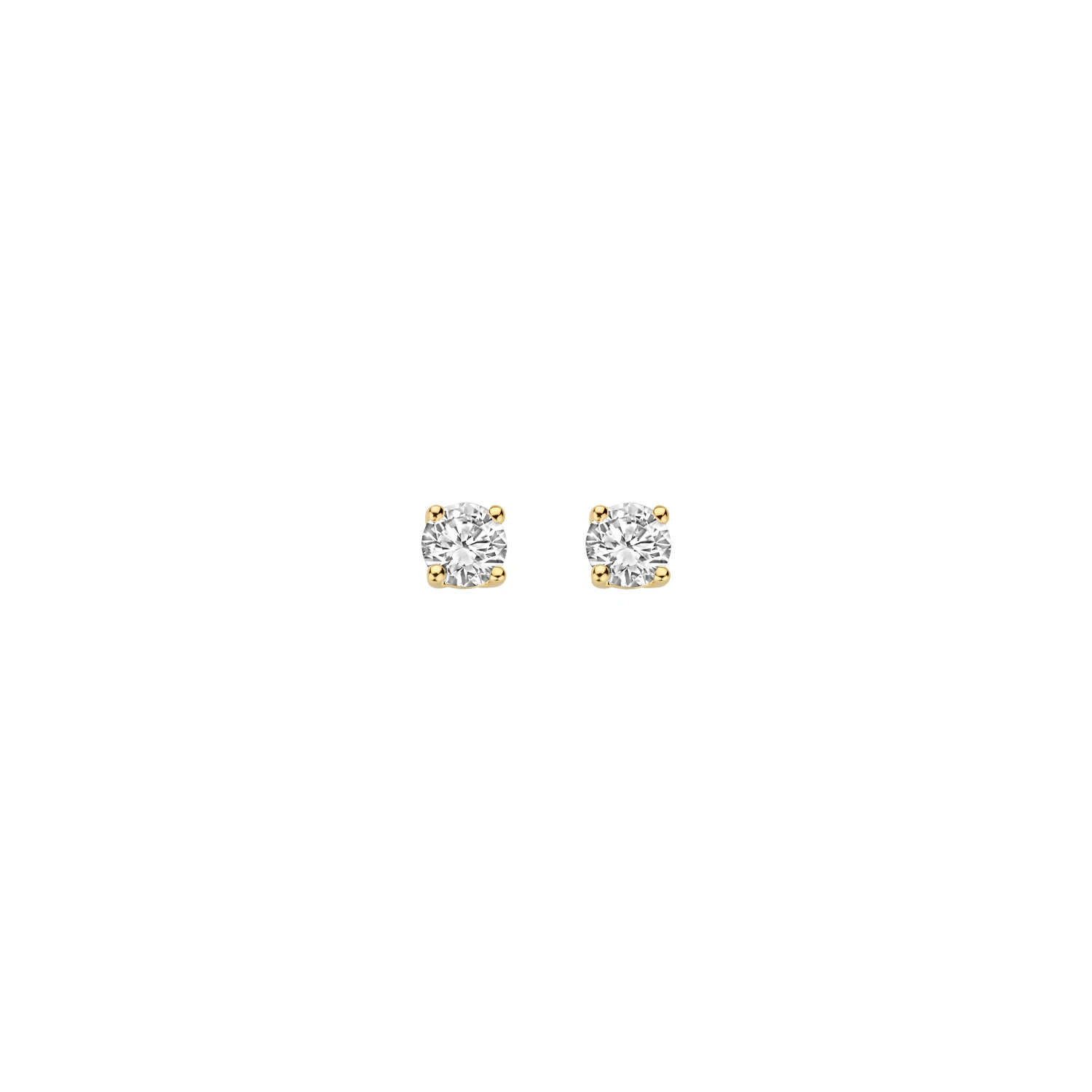 Oorstekers Geelgoud 14k met lab grown diamant