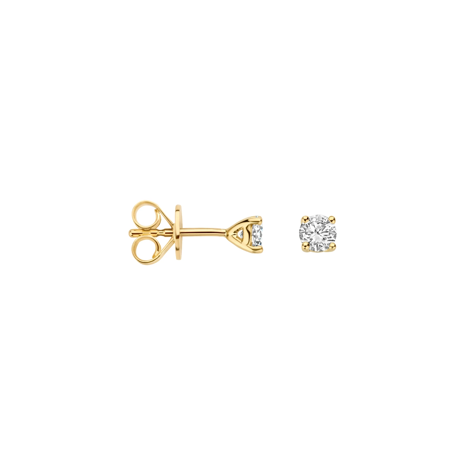 Oorstekers Geelgoud 14k met lab grown diamant