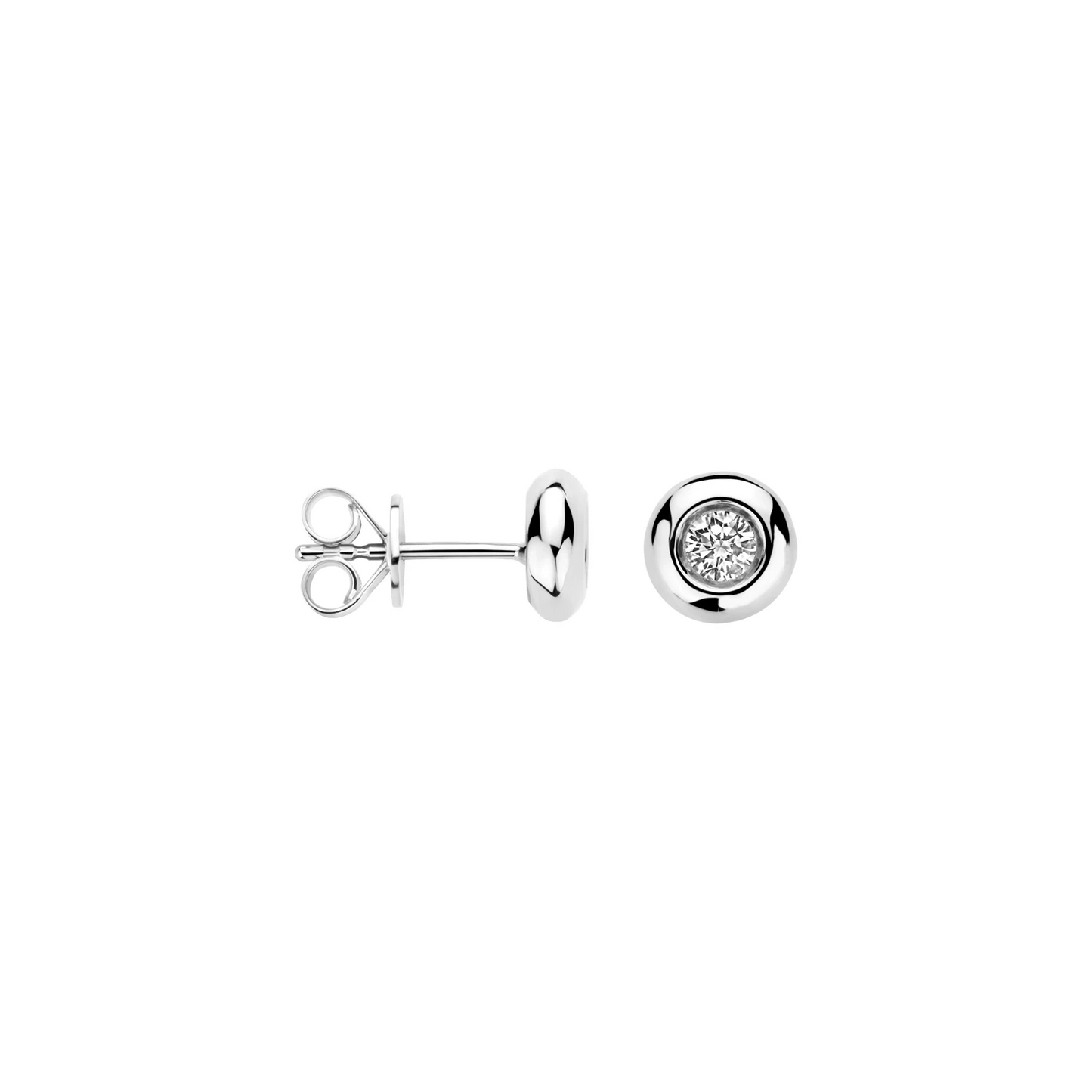 Oorstekers Witgoud 14k met lab grown diamant