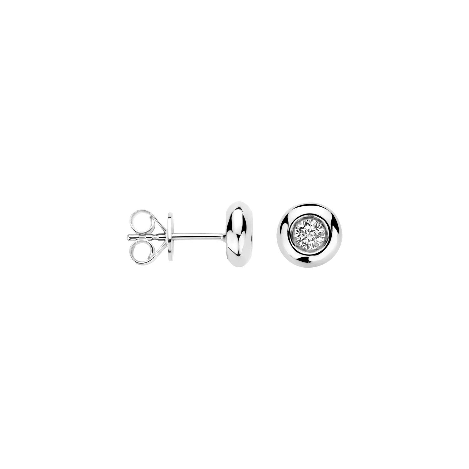 Oorstekers Witgoud 14k met lab grown diamant