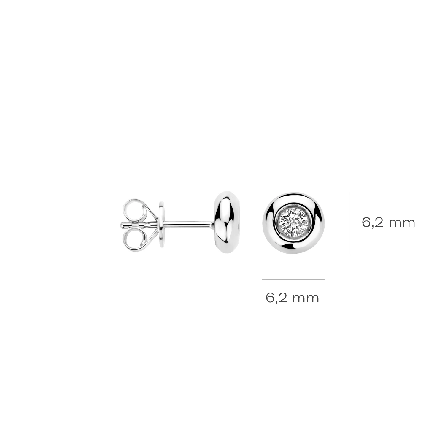 Oorstekers Witgoud 14k met lab grown diamant
