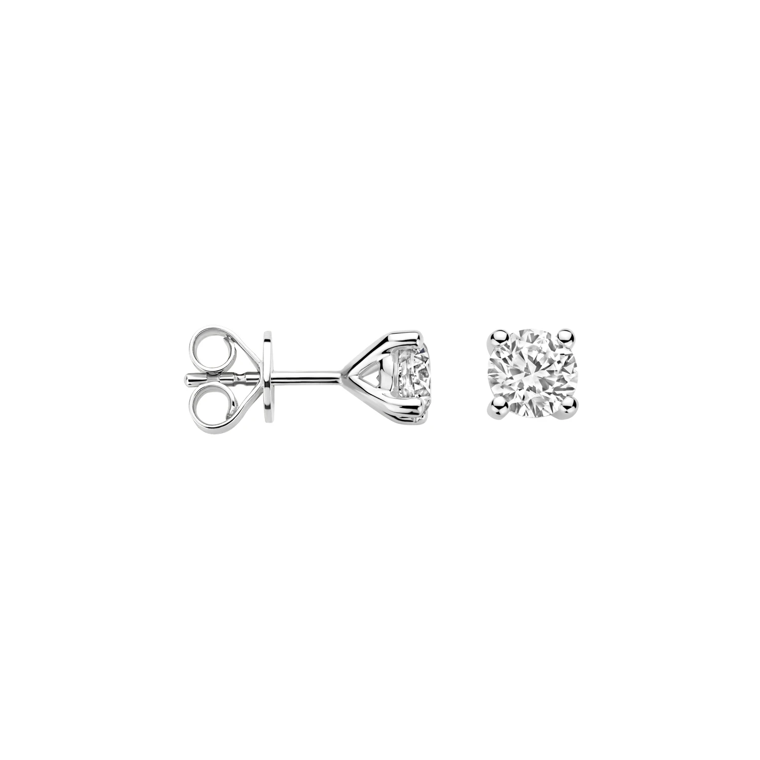 Oorstekers Witgoud 14k met lab grown diamant