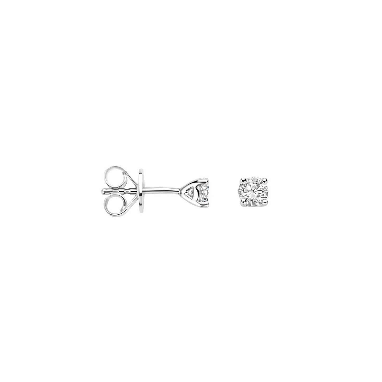 Oorstekers Witgoud 14k met lab grown diamant