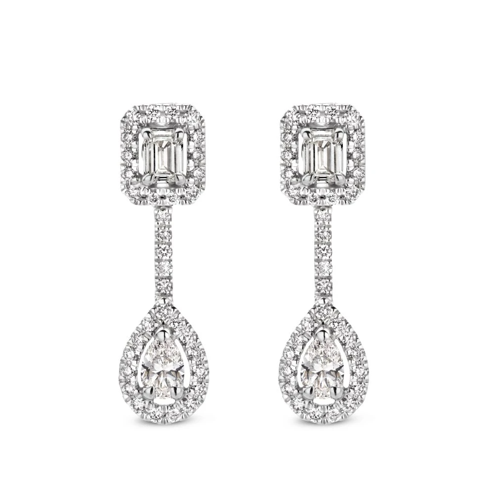 Oorstekers witgoud diamant 1,04 crt.