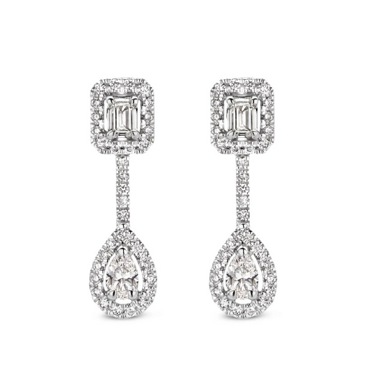 Oorstekers witgoud diamant 1,04 crt.
