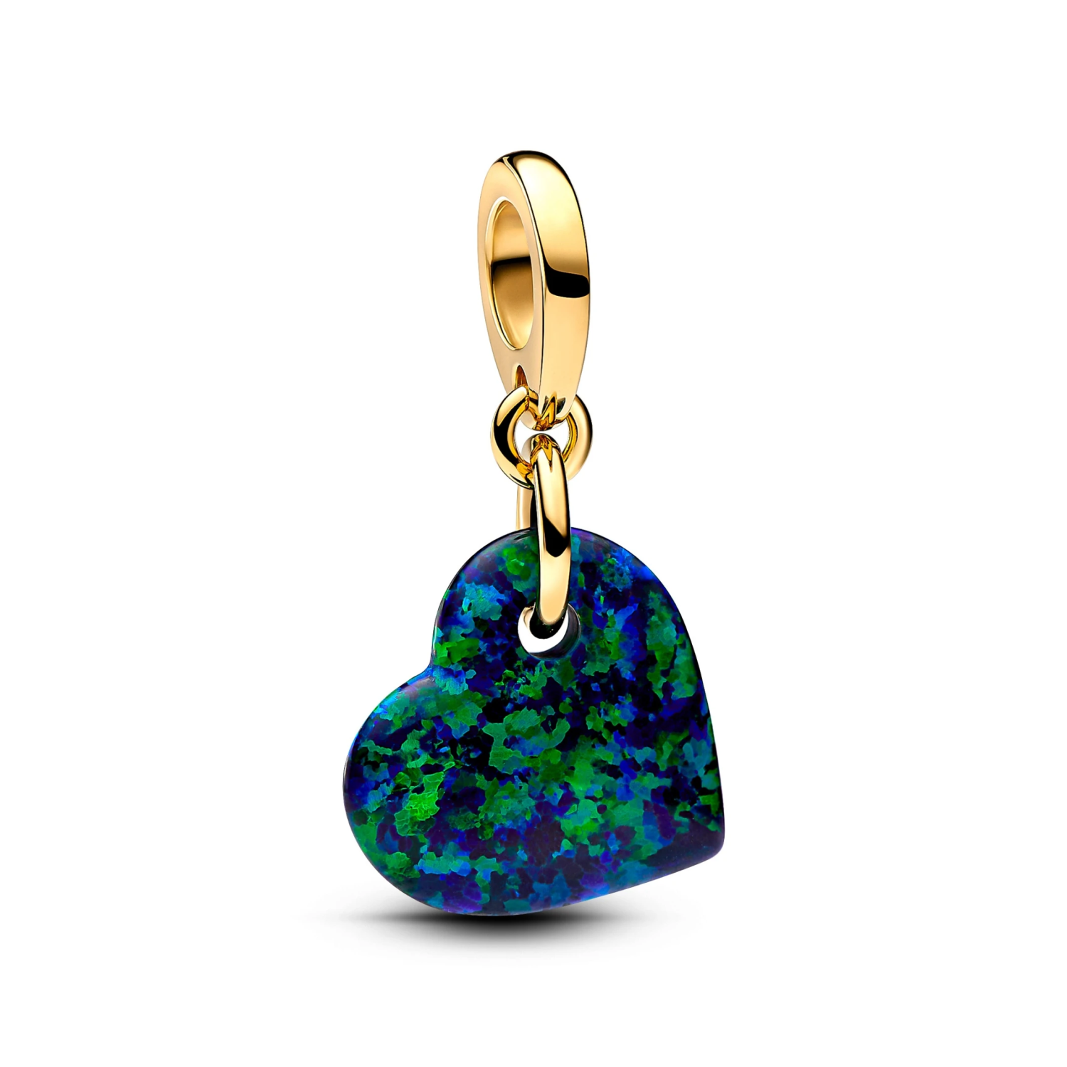 Opalescent Groen Hart Hangende Bedel