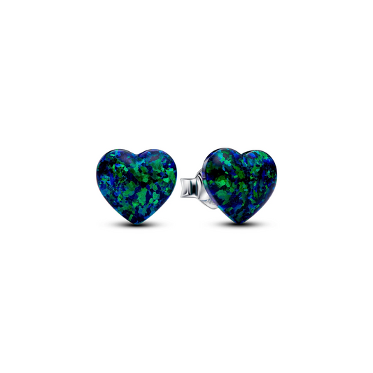 Opalescent Groene Hart Oorknopjes