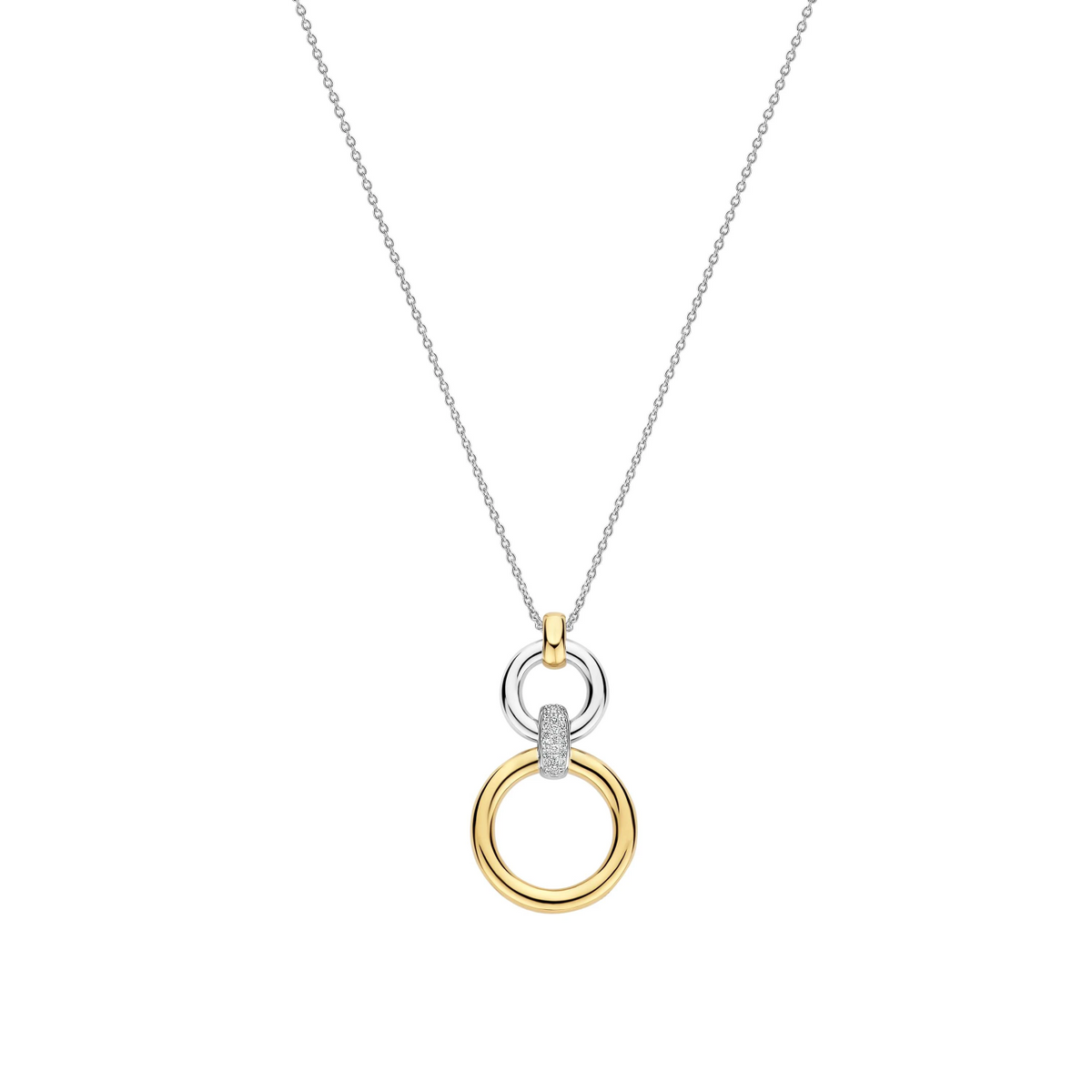 Open Modern Pavé Cirkel Ketting