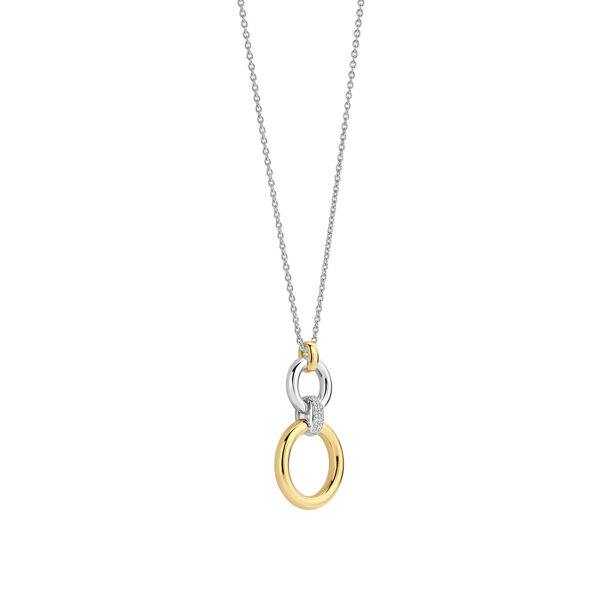 Open Modern Pavé Cirkel Ketting