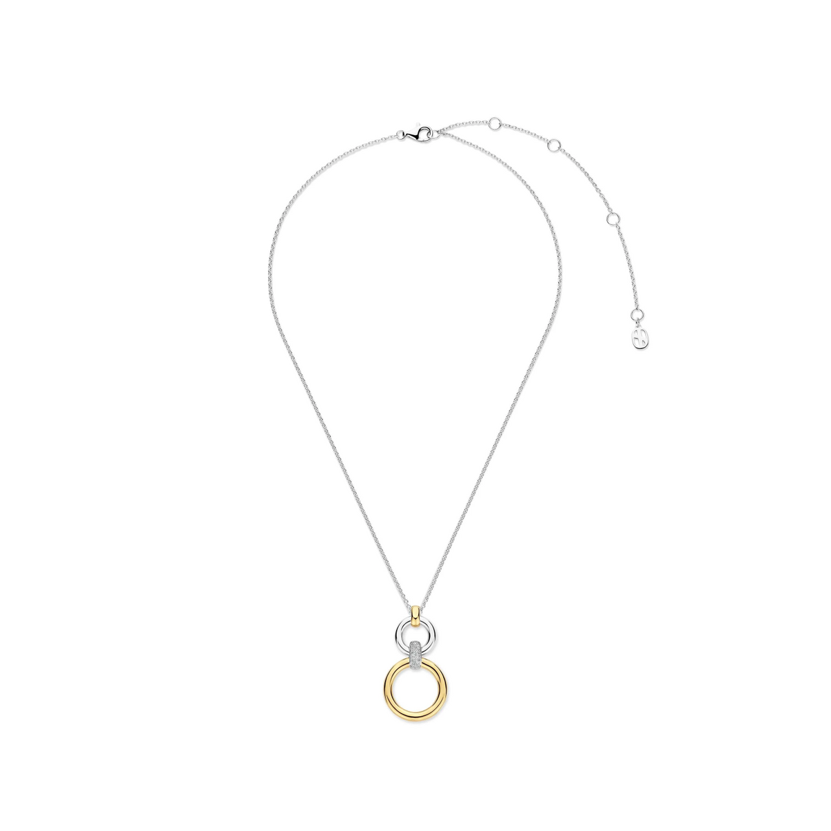 Open Modern Pavé Cirkel Ketting