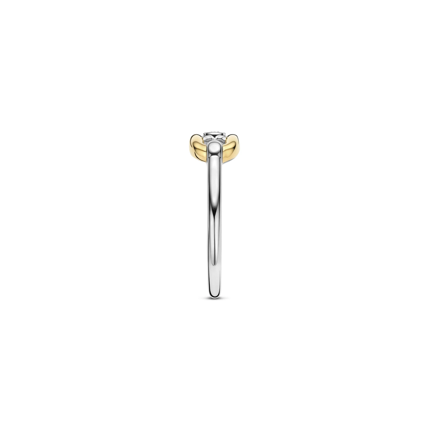 Open Schakel Ring met Ronde Zirkonia
