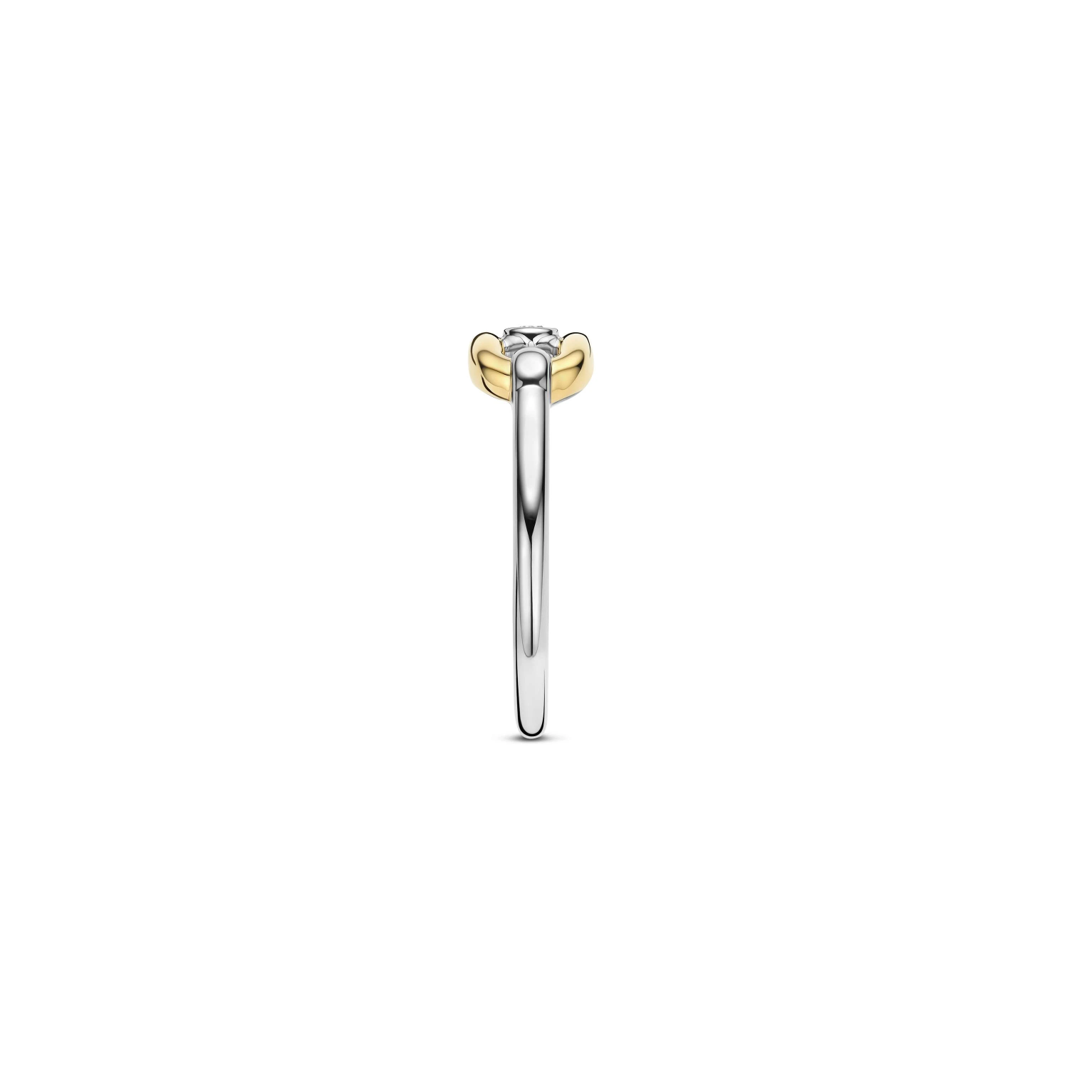 Open Schakel Ring met Ronde Zirkonia