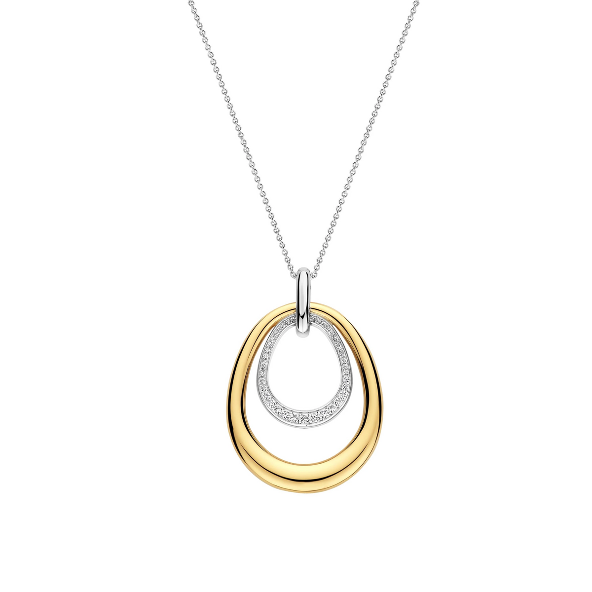 Organic Double Drop Zirkonia Ketting