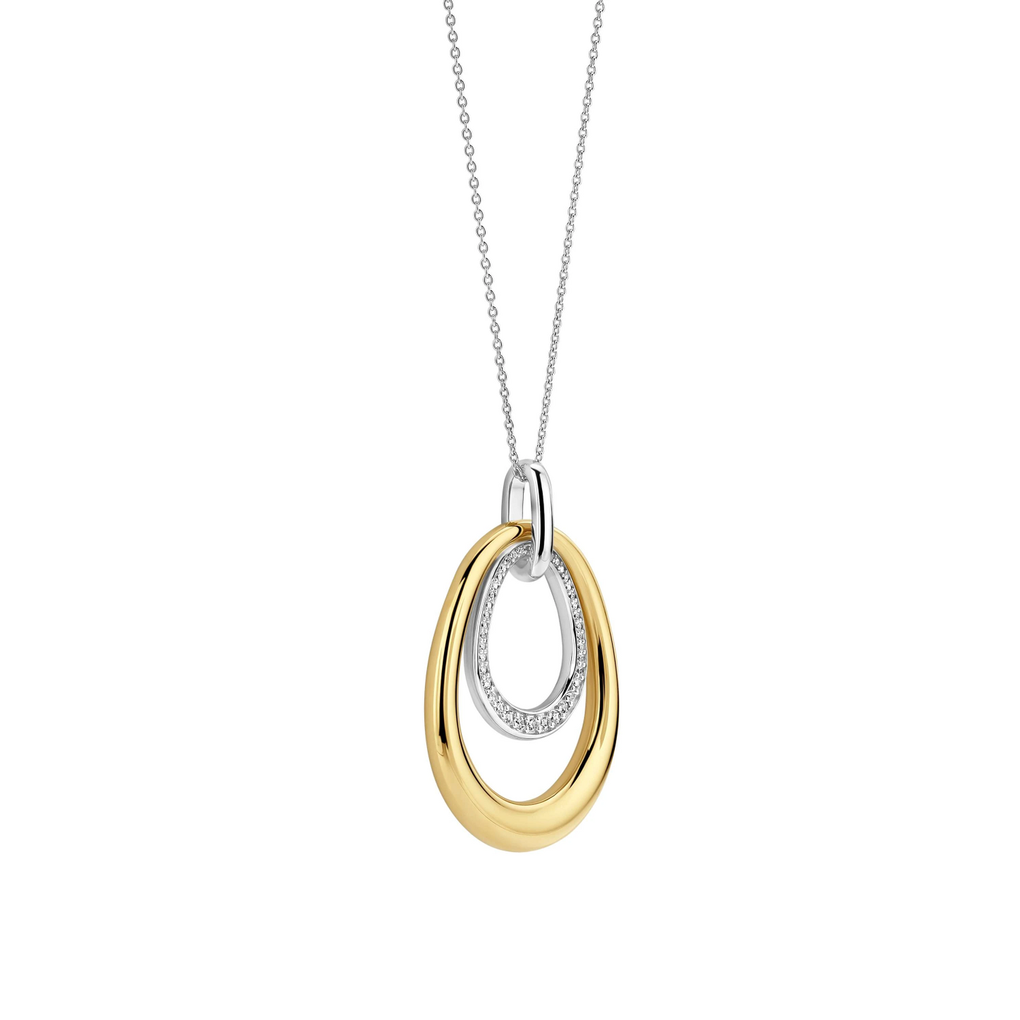Organic Double Drop Zirkonia Ketting
