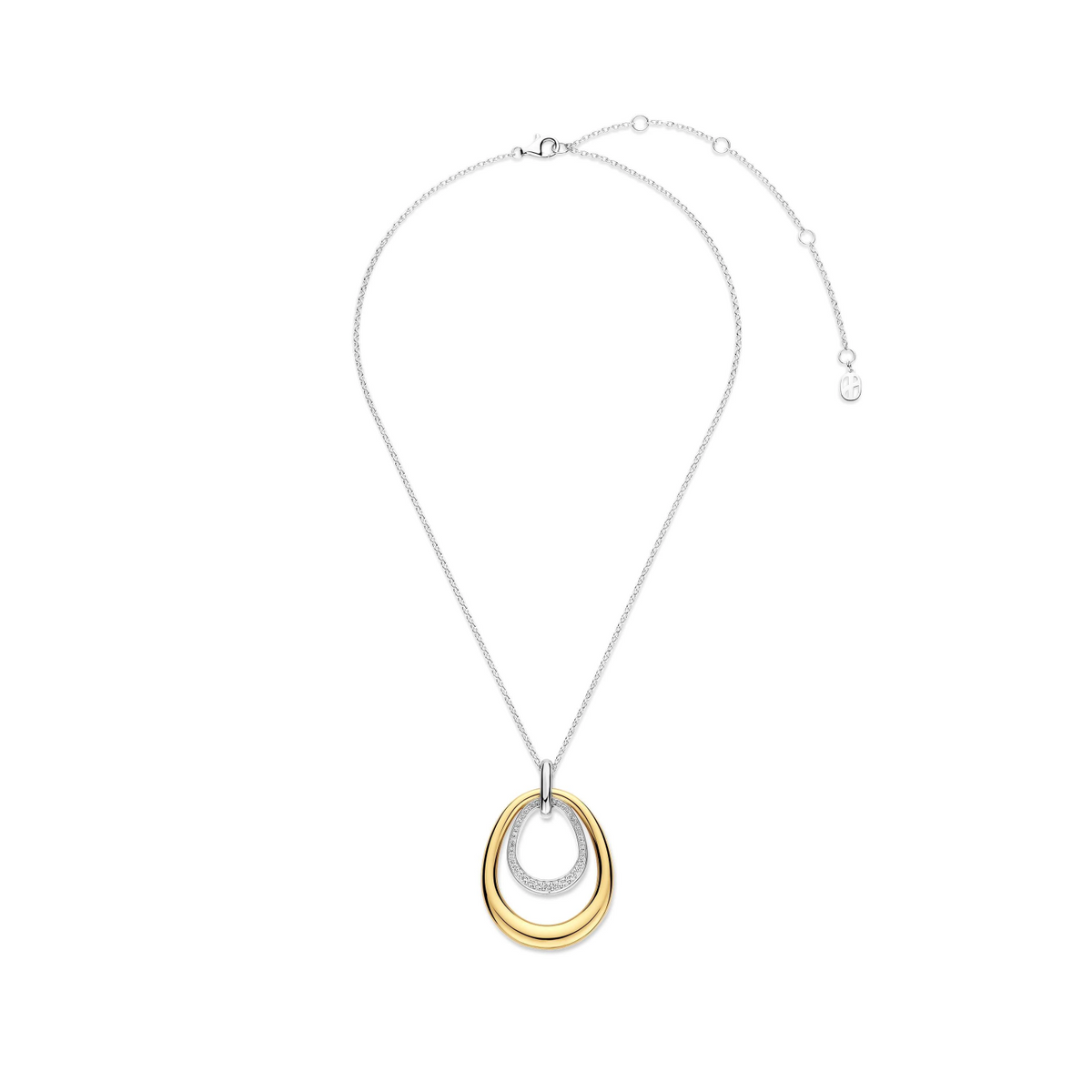 Organic Double Drop Zirkonia Ketting