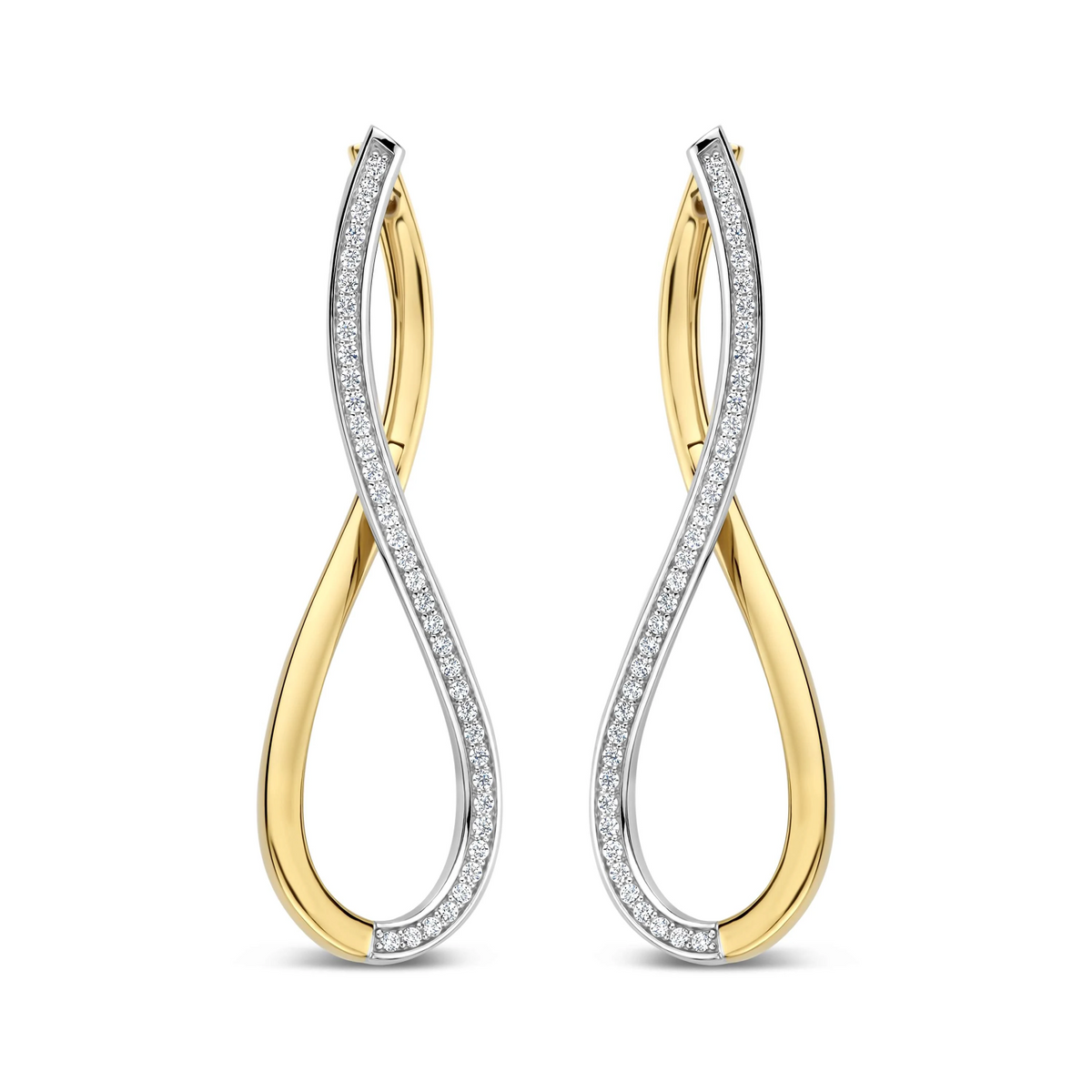 Organic Open Zirkonia Oorbellen 45mm
