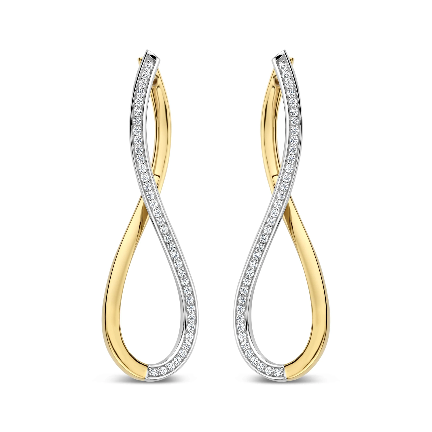 Organic Open Zirkonia Oorbellen 45mm
